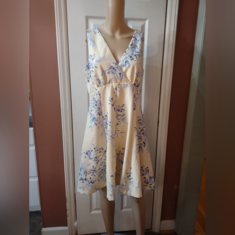 Emma & Michele women's size medium sleeveless yellow floral dress